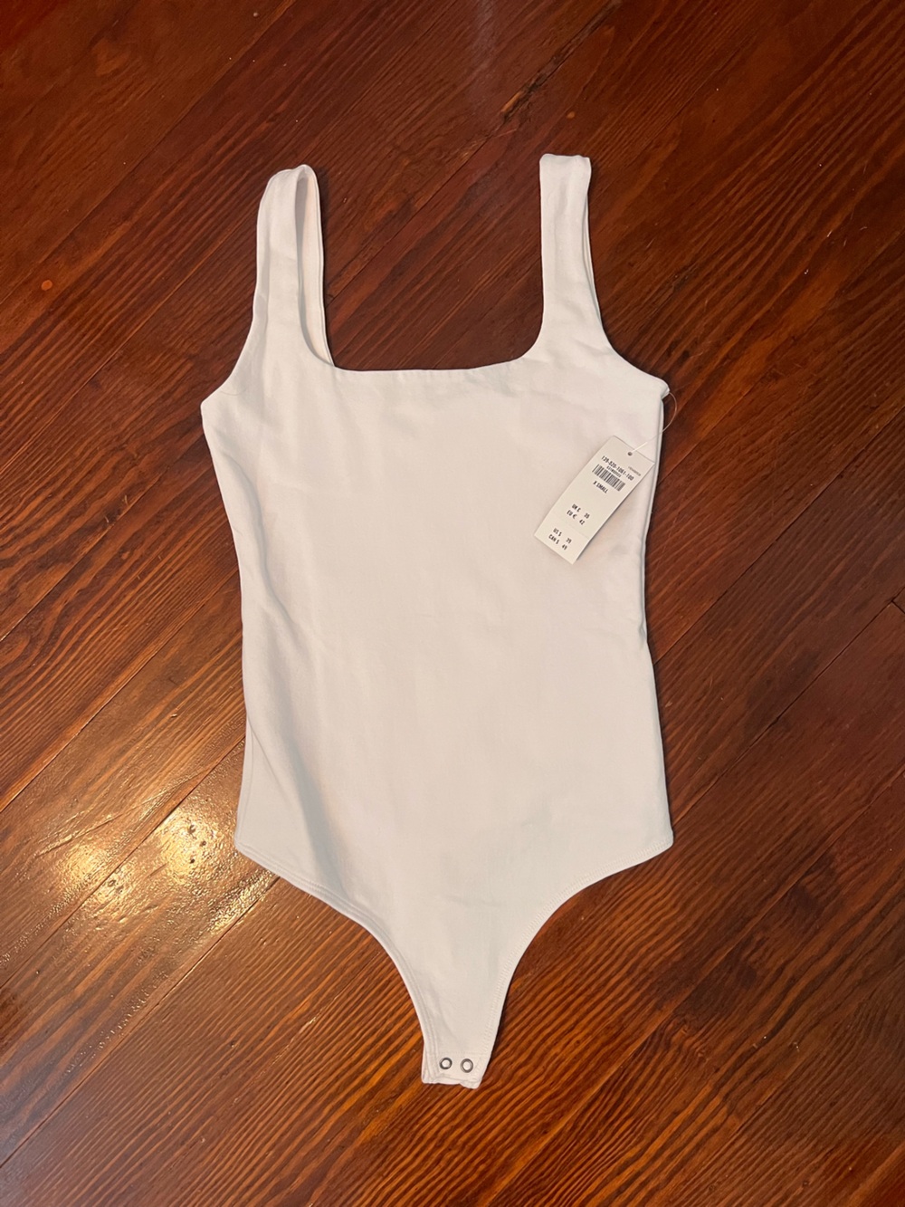 Abercrombie & Fitch White Square-Neck Ribbed Bodysuit